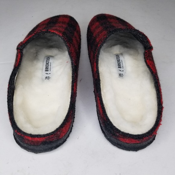 Birkenstock Zermatt Shearling Wool Felt Plaid White main image 0